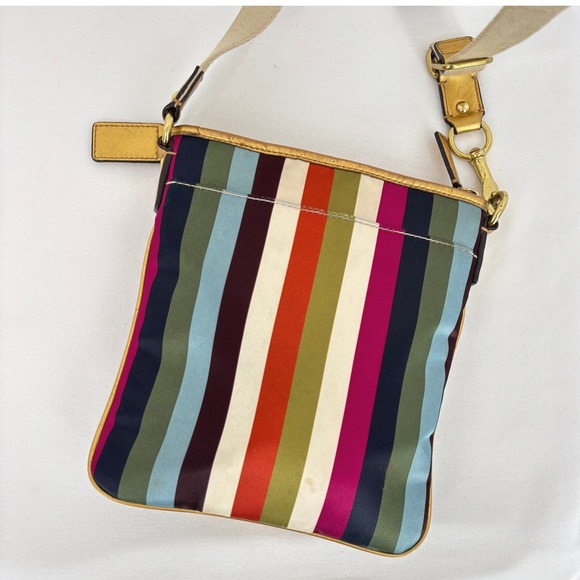 Coach Julia Legacy Striped Swingpack Crossbody Bag Gold Multicolor Eclectic - Picture 6 of 15